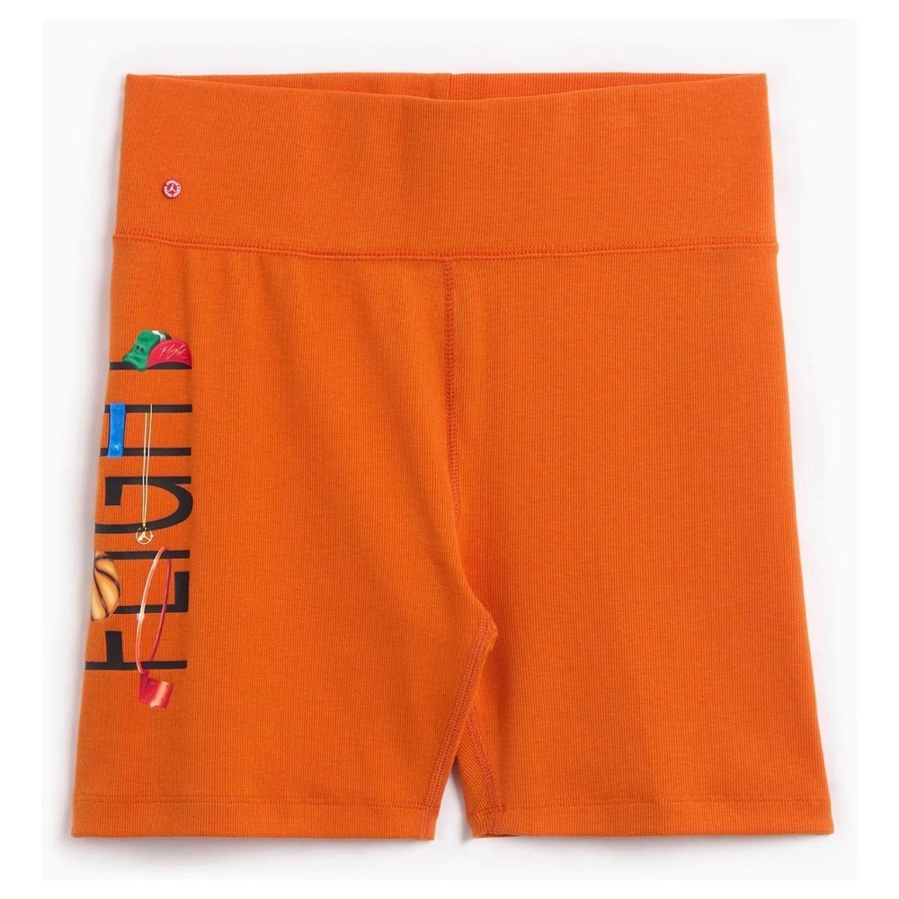 Jordan Artist Series Bike Shorts Womens M Orange New Flight Ribbed Athletic